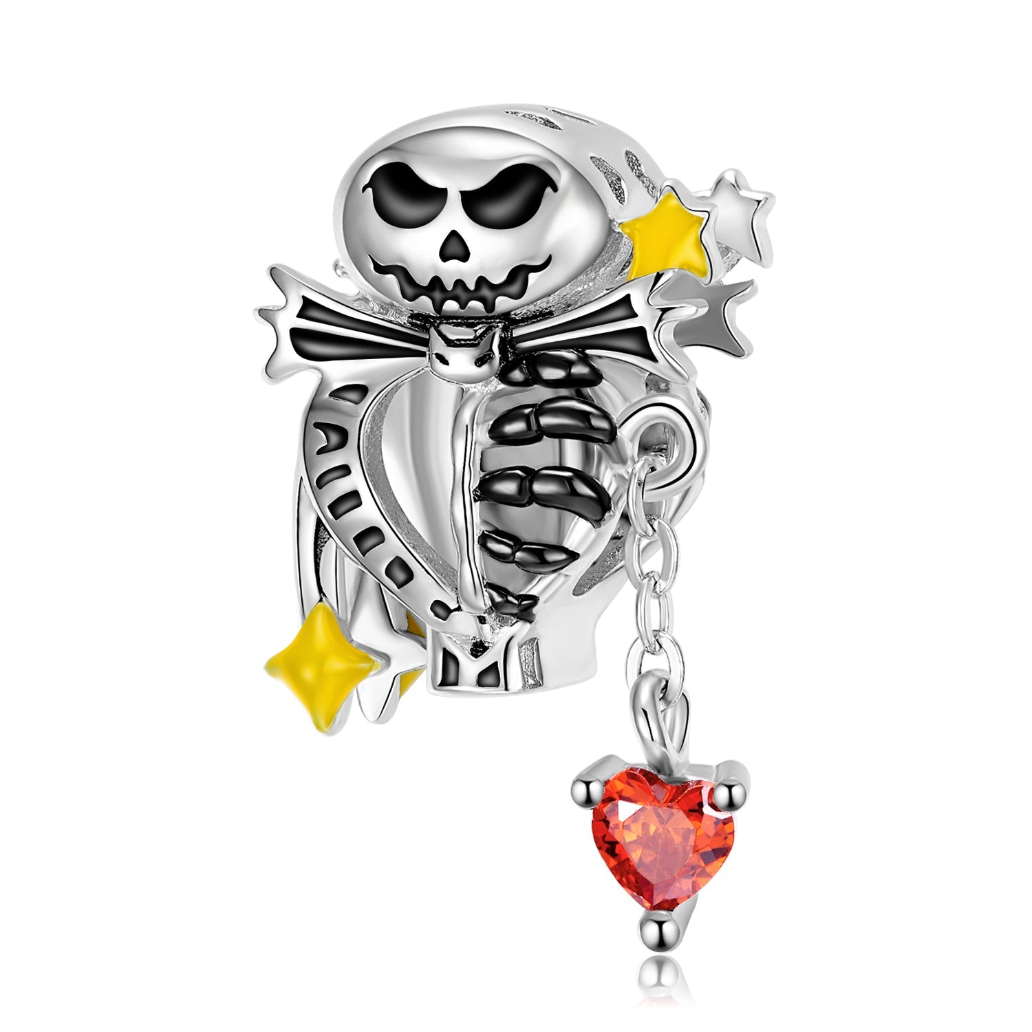 Scary skeleton with red diamond