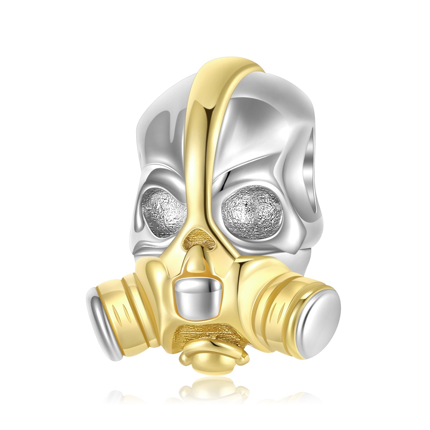 Skull with gold gas mask