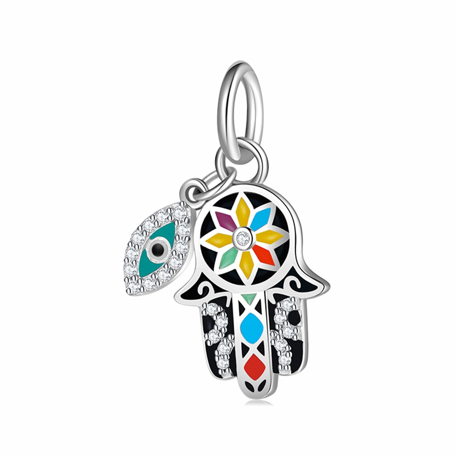 Colorful hand of Fatima with eye