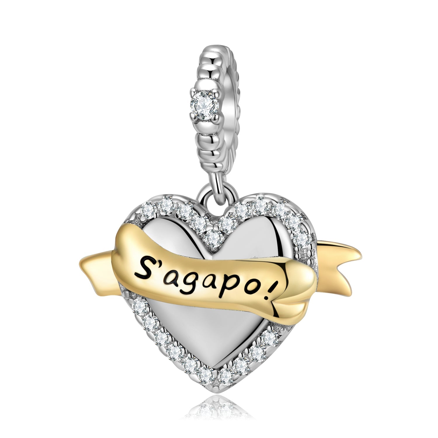 Heart with gems "S'agapo!"