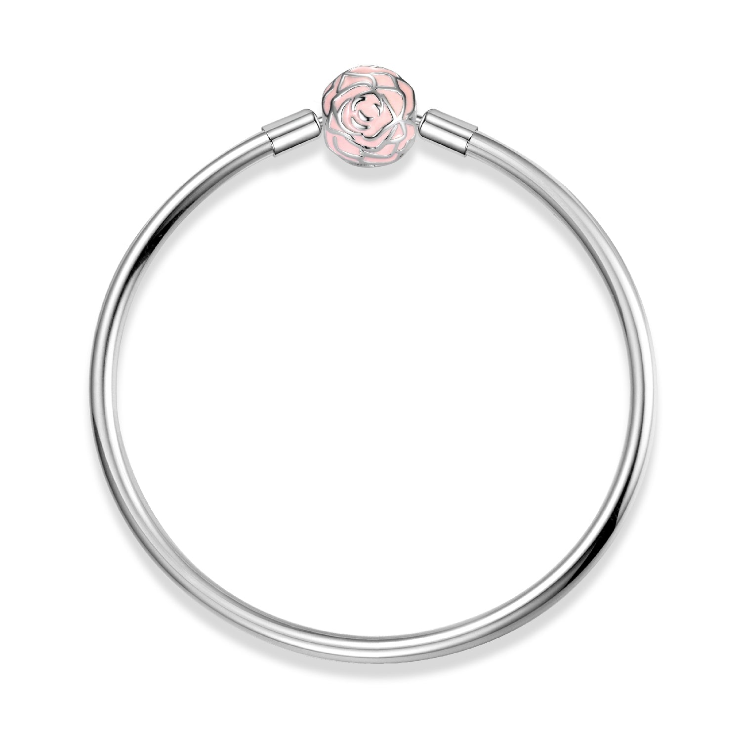 Bangle with rose clasp